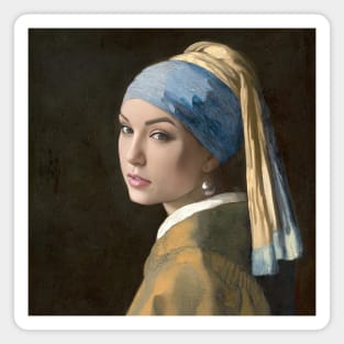 Sasha Grey as the girl with pearl earring Magnet